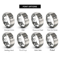 font options for inside engraving on gray space needle rings