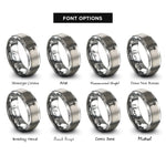 font options for inside engraving on silver space needle rings