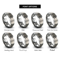 font options for inside engraving on silver space needle rings
