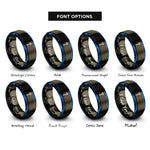 font options for inside engraving on gunmetal & blue space needle rings