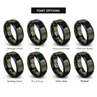 font options for inside engraving on gunmetal & blue space needle rings