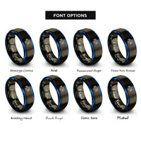 font options for inside engraving on gunmetal & blue space probe rings
