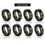 font options for inside engraving on gunmetal & blue space probe rings