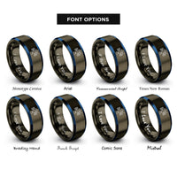 font options for inside engraving on gunmetal & blue space probe rings