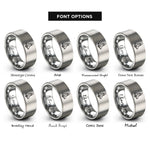 font options for inside engraving on gray space shuttle rings