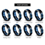 font options for inside engraving on blue & silver space station rings