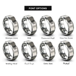 font options for inside engraving on grey space station rings