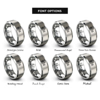 font options for inside engraving on grey space station rings