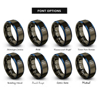 font options for inside engraving on gunmetal & blue space station rings