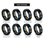 font options for inside engraving on gunmetal & blue space station rings