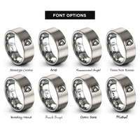 font options for inside engraving on silver space suit helmet rings