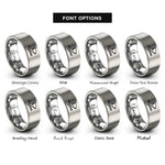 font options for inside engraving on grey space telescope rings