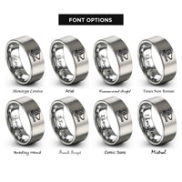 font options for inside engraving on grey space telescope rings