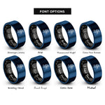 font options for inside engraving on black & blue spacewalk eva rings