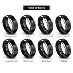 font options for inside engraving on black & grey spacewalk eva rings