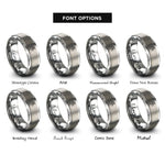 font options for inside engraving on gray spacewalk eva rings