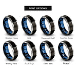 font options for inside engraving on black & blue & gray spacewalker tether rings