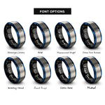 font options for inside engraving on black & blue & gray spacewalker tether rings