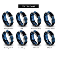font options for inside engraving on blue & gray spacewalker tether rings