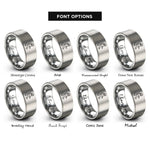 font options for inside engraving on silver spacewalker tether rings