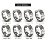 font options for inside engraving on silver spade circle rings