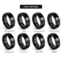 font options for inside engraving on black spade pattern rings