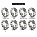 font options for inside engraving on gray spade pattern rings