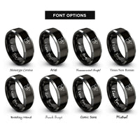 font options for inside engraving on black & gray spain rings