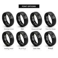 font options for inside engraving on black spain rings