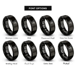 font options for inside engraving on black spain rings
