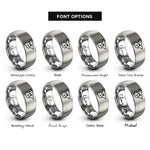 font options for inside engraving on silver spain rings