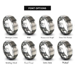 font options for inside engraving on grey spain rings