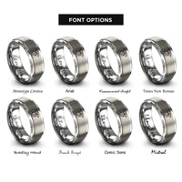 font options for inside engraving on grey spain rings