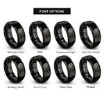 font options for inside engraving on black spare tire rings