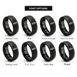 font options for inside engraving on black spark plug rings