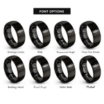 font options for inside engraving on black spark plug rings