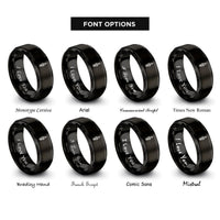 font options for inside engraving on black spark plug rings