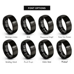font options for inside engraving on black spark plug rings