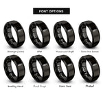 font options for inside engraving on black spark plug rings