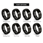 font options for inside engraving on black spark plug rings