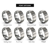 font options for inside engraving on silver spark plug rings