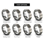 font options for inside engraving on grey spark plug rings