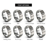 font options for inside engraving on grey spark plug rings
