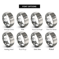font options for inside engraving on grey spark plug rings