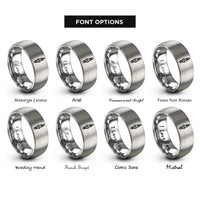 font options for inside engraving on grey spark plug rings