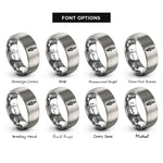 font options for inside engraving on gray spark plug rings