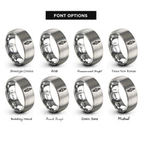 font options for inside engraving on gray spark plug rings