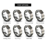 font options for inside engraving on silver spark plug rings