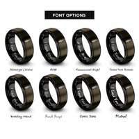 font options for inside engraving on gunmetal & black spark plug rings