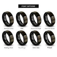 font options for inside engraving on gunmetal & black spark plug rings